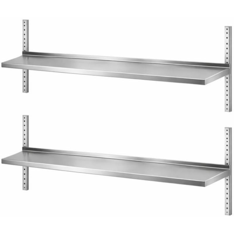 Générique Étagère Murale Professionnelle INOX Double Niveau – 1200 x 300 mm