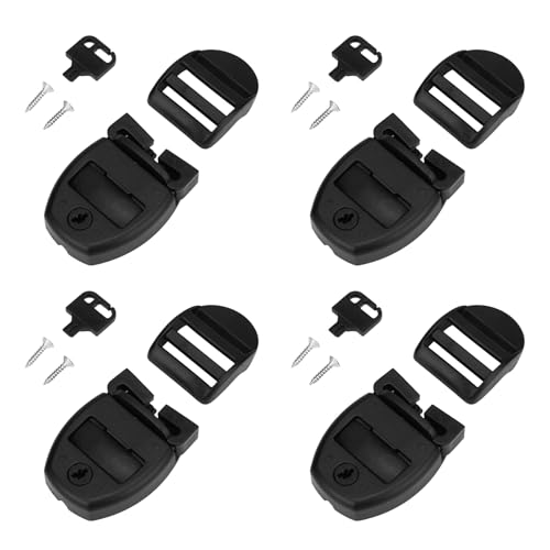 Sinbana 4 Sets Spa Hot Tub Cover Clips Hot Tub Cover Lock Repair Kit with 4 Latches 4 Slide Rails 4 Keys 8 Screws Replacement Locking Clips Hardware Accessories for Spa Lid Straps