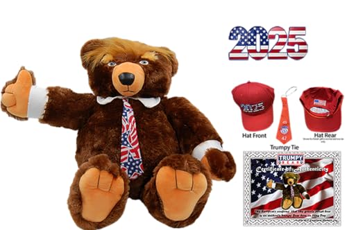 Trumpy Bear Third Edition As Seen On TV- with Certificate of Authenticity- Now with Free hat and Extra tie!