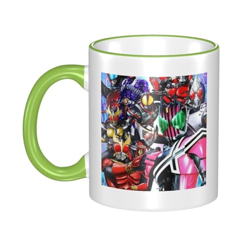 仮面ライダー マグカップ 保温・保冷 電子レンジ対応 コーヒーカップ 陶器 セラミック 耐高温 軽量 個性人気 誕生日プレゼント大容量 Green