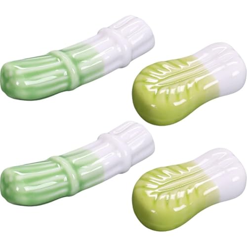 Generic キャベツ ネギ型 箸置き 4個セット セラミック ? 箸スタンド 食器ホルダー キッチン用品 おしゃれ