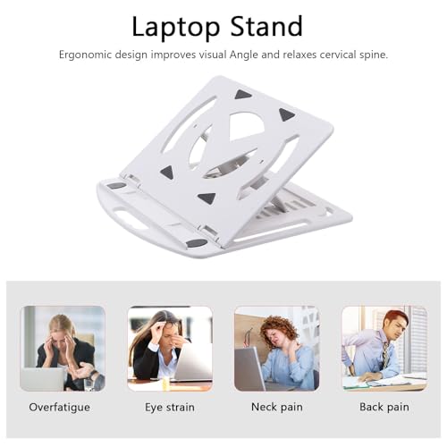 Soporte Giratorio para Laptop con Base Elevada Blanca miniatura 3