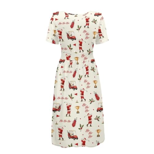 Image of Women's Summer Dresses Short Sleeve Formal Dresses with Pockets | Lightweight polyester fabric delivers cool airflow during hot summer outdoor activities