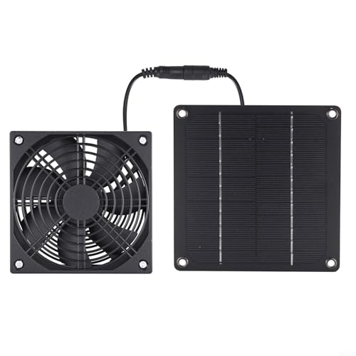 Honseadek Kit de ventilador de ventilación alimentado por energía solar con panel de 3 W y 12 V para refrigeración de invernadero, ventilador de casa de aves de corral, ventilación de gallinero, aire
