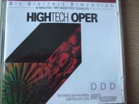 Front cover of the Oper Audio CD, showing 'HIGHTECH OPER' title and a geometric design.