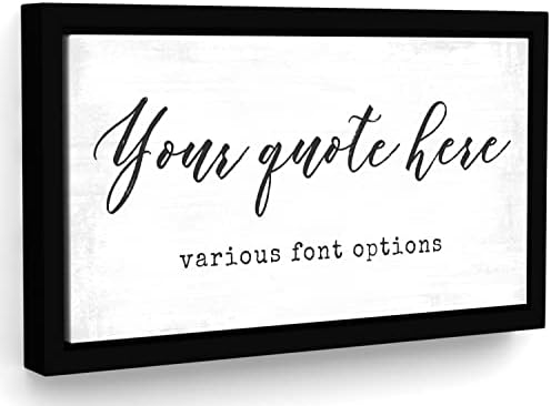 Custom Wall Art Canvas Personalized Quotes for Living Room or Bedroom Home Decor, Unique Rustic Framed Word Text Signs Sayings Plaques Gifts to Mom Dad Couples over the Bed 10"x20"