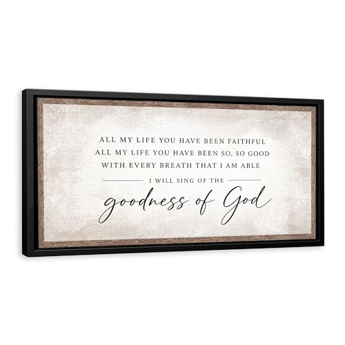 Awesometik Goodness of God Canvas Wall Art Christian Worship Song Lyrics Sign Farmhouse Faith Home Decor Inspirational Religious Gift