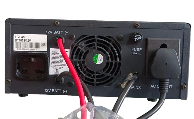 Image of Livfast Inverter BT1075 Square Wave 12V (36 Months Warrenty) Fast Battery Charging Process use Home & Office, Shops & Reliable Power Backup | Minimum Maintenance