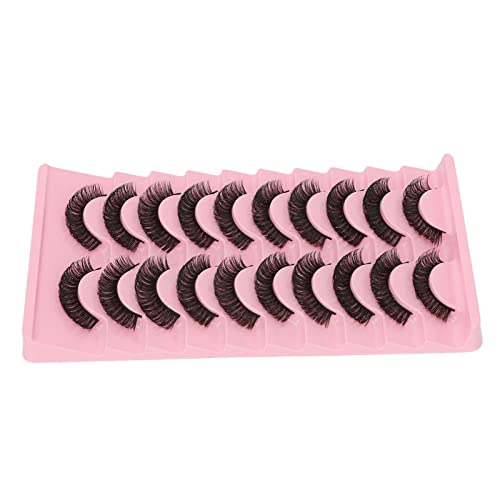 Omquot Juego de Pestañas Postizas Wispy Fluffy Reutilizables 3D de Múltiples Capas para Maquillaje, Cosplay, Kits de Pestañas DD Curl para un Aspecto, 10 Pares para Mujeres (DH06-3)
