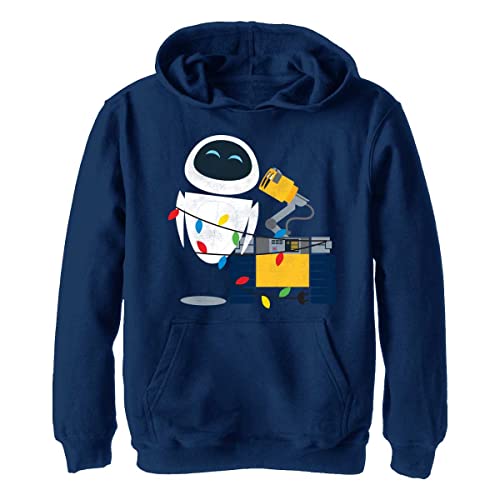 Disney Boy's Wall-E Holiday Hoodie, Navy Heather, Small
