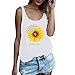 Produktbild SHOBDW Frauen Sonnenblumendruck T Shirt Weste ärmellose Loose Crop Tops Tank Bluse Sommer Elegant Tanktop Damen Sport I Love You 3000" Neuheit Stilvoll Lustige T-Shirts für Damen