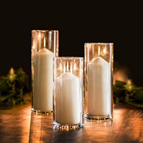 Glass Candle Cylinder Holders – Set of 3 Pillar Candle Vases – Assorted Heights for Home Décor, Weddings & Centerpieces – Crystal Clear Glass Candle Jars – M&W - Cosy Home Interiors Glass Candle Cylinder Holders – Set of 3 Pillar Candle Vases – Assorted Heights for Home Décor, Weddings & Centerpieces – Crystal Clear Glass Candle Jars – M&W - Image 6