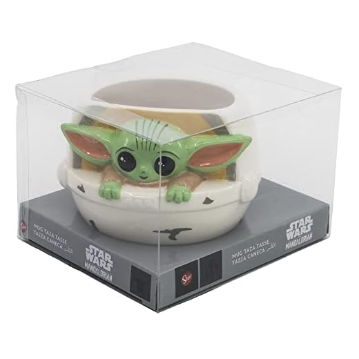 Taza de cerámica con forma en 3D de Grogu - The Mandalorian