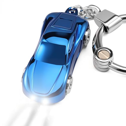 SOMGEM Creative Key Chain Car Keychain Flashlight with 2 Modes LED Lights 2 in 1 Car Key...