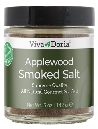 Viva Doria Applewood Smoked Sea Salt - Fine Grain, 5 Oz Glass Jar image 2