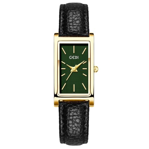 Image of Quartz Watch for Women, Lady Stylish Square Dress Watch with Leather Strap and Sapphire Crown
