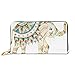 Produktbild JHGFG Mode Handtasche Reißverschluss Brieftasche Elefant Bohemian Style Ornate Elephant Telefon Clutch Geldbörse Abendkupplung Blocking Leder Brieftasche Multi Card Organisieren