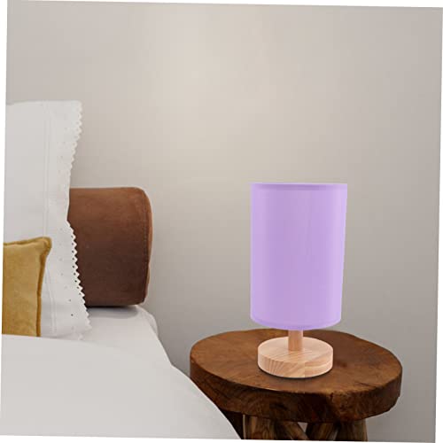 Lampe de chevet violette sans base en bois avec ampoule LED incluse