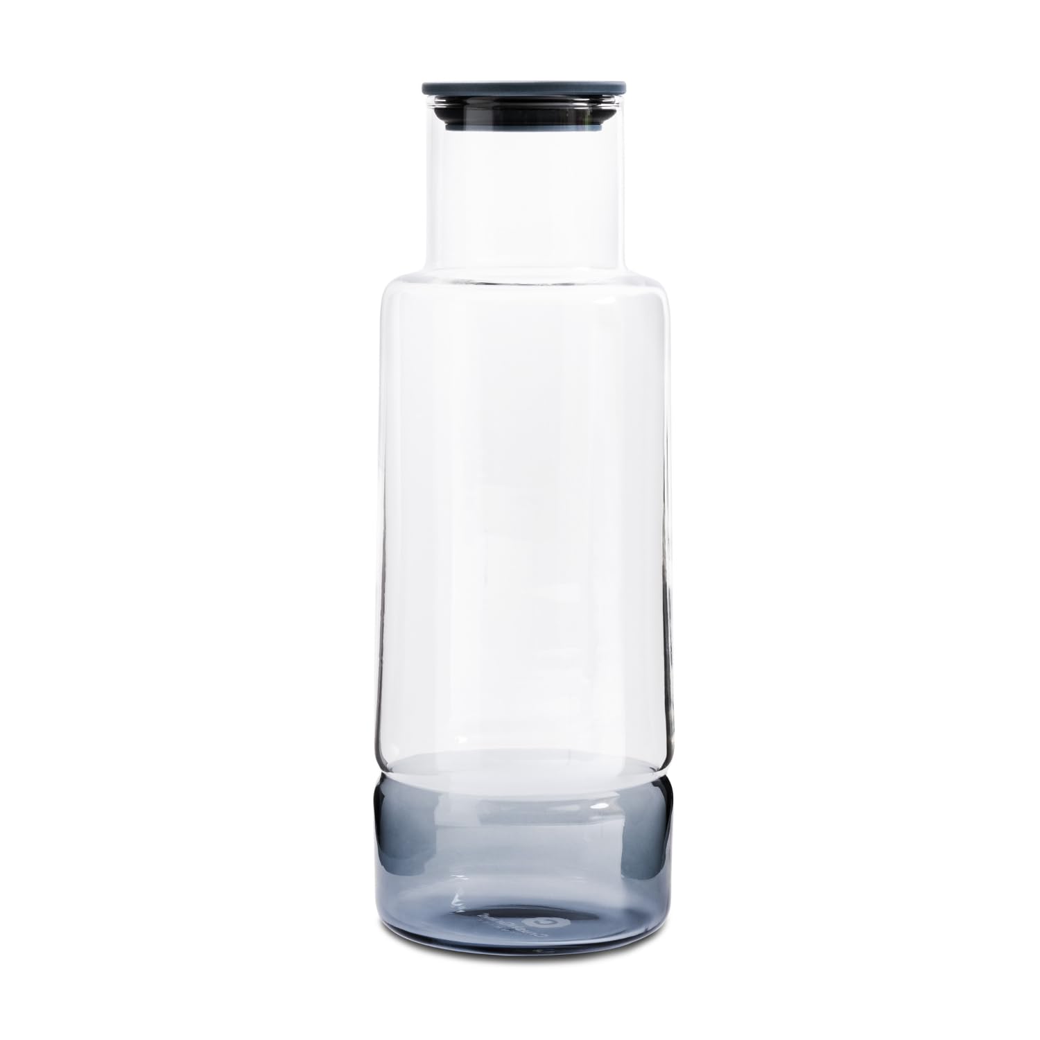 Crushgrind BILLUND Pitcher Wasserkaraffe 1L | Premium Glaskaraffe mit Deckel aus Borosilkatglas Blau | Vorratsglas 1L ideal zur Aufbewahrung von Müsli, Reis, Nudeln (Blaubeere)