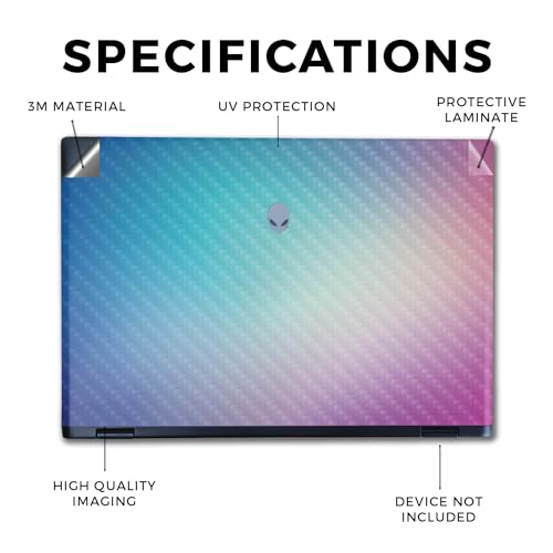 Image of Carbon Fiber Laptop Skin Compatible with Alienware M16 R2 (2024) - Vivid Fog - Premium 3M Vinyl Protective Wrap Decal Cover - Easy to Apply | Crafted in The USA by MightySkins