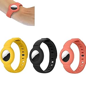 3 stuks voor Apple Airtag siliconen band armband, lichtgewicht zachte polsbandje, GPS kinderen anti-verloren…