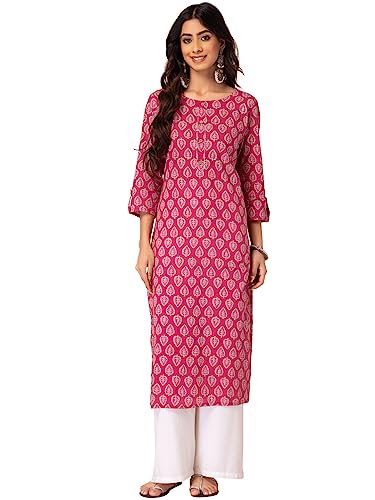 Image of Indya Batik Leaf Print Cotton Women's Kurta