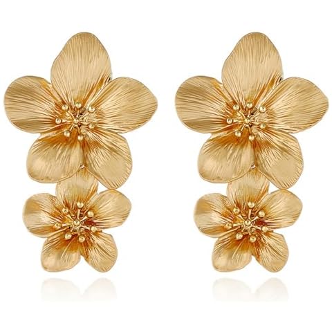 Gold Flower Earrings for Women by DIVINA VITAE Cover