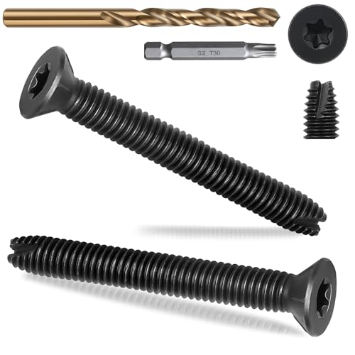 5/16-18 x 2 1/2'' Flat Head Thread Cutting Self Drilling Deck Screws, Type 7, Star Drive T-30, Steel Floorboard Thread Cutting Screws for Wood & Metal-100 Pack