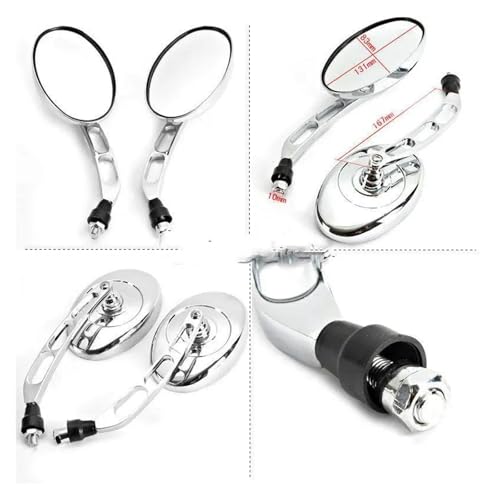 Espejo retrovisor para motocicleta de 10mm anticaídas para evitar puntos ciegos 2