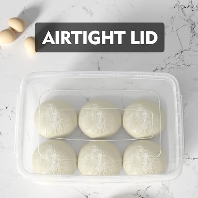 2 Packs 16 L Plastic Storage Containers with Latching Lid, Commercial Pizza Dough Proofing Box, Clear Pizza Dough Containers