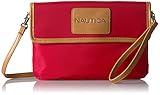 Nautica womens Rfid Blocking Mini Crossbody Wallet Wristlet Clutchh, Red, One Size US