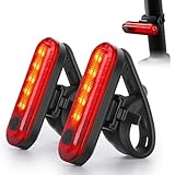 Tomedeks Luce posteriore per bicicletta a 2 pezzi con cavo USB, luce LED impermeabile per mountain bike (rosso), stile 2