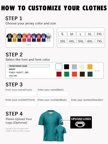 Image of Custom Replica Football Jersey with Name Number Logo