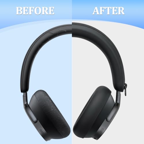 Funda para Baseus Inspire XH1, 2 juegos de cubiertas de silicona anti-sudor para orejas y protector para diadema, lavable y a prueba de rayaduras (negro) miniatura 3