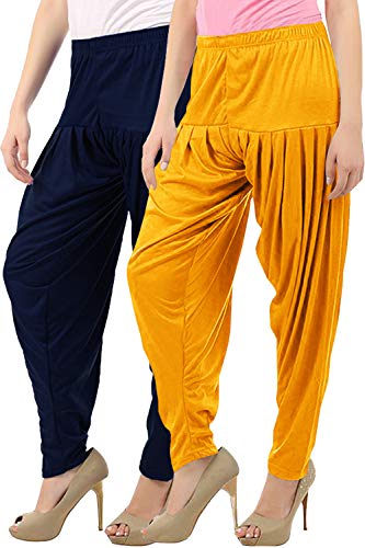 Image of Buy That Trendz Womens Patiala Pants Combo Pack of 2 Viscose Dhoti Patiyala Salwar Harem Bottoms Pants
