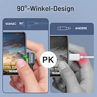 GIANAC 100W USB C auf USB C Kabel 15CM, Schnellladekabel USB C Kabel Winkel – Ansicht 5