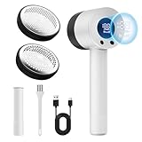 Heapsion Fabric Shaver Lint Remover, 10700 RPM Sweater Shaver with 6-Blade Head, Hidden Lint Roller, 3-Speed Fuzz Remover, LED Display, Type-C Rechargeable for Clothes & Furniture