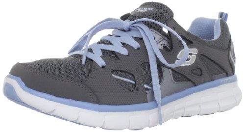 Skechers Sport Women's Ultimatum Lace-Up Fashion Sneaker,Charcoal/Light Blue,6 M US