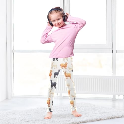 Boccsty Goats Black Brown Girls Leggings Kids Yoga Pants Dance Active Tights 4T4