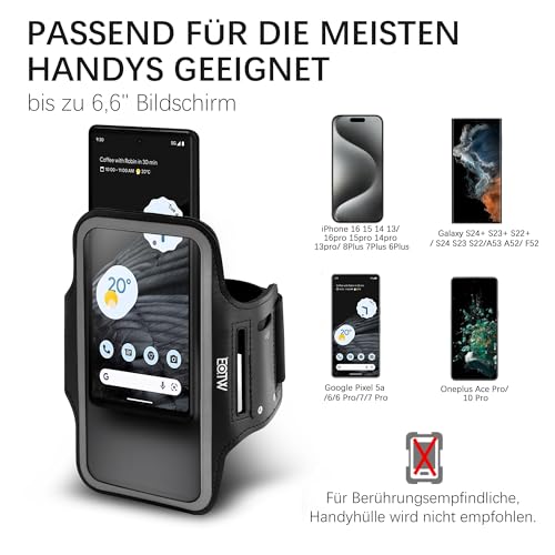 EOTW Sport Armband Handy Universal - Handytasche Joggen Armtasche Kompatibel mit iPhone 17/16/15/14/13 Pro Max Galaxy S25 Edge/S25+/S24+/S23+ FE Handyhalterung Joggen für Running Zubehör(6,2'~6,7')