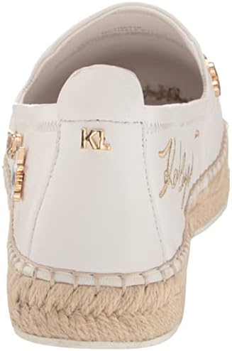 Karl Lagerfeld Paris Women's Michaela Slip On Embellished Flat Espadrille Platform, Bright White, 9.5 | Image 2