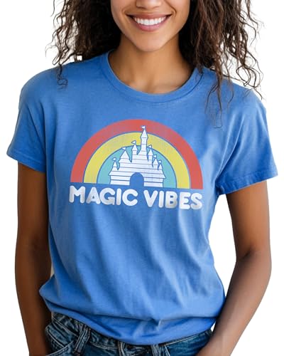 Magic Vibes Magical Castle Unisex T-Shirt|Magic Kingdom Vacation Short Sleeve Tee| Casual Wear (Heather Blue)4
