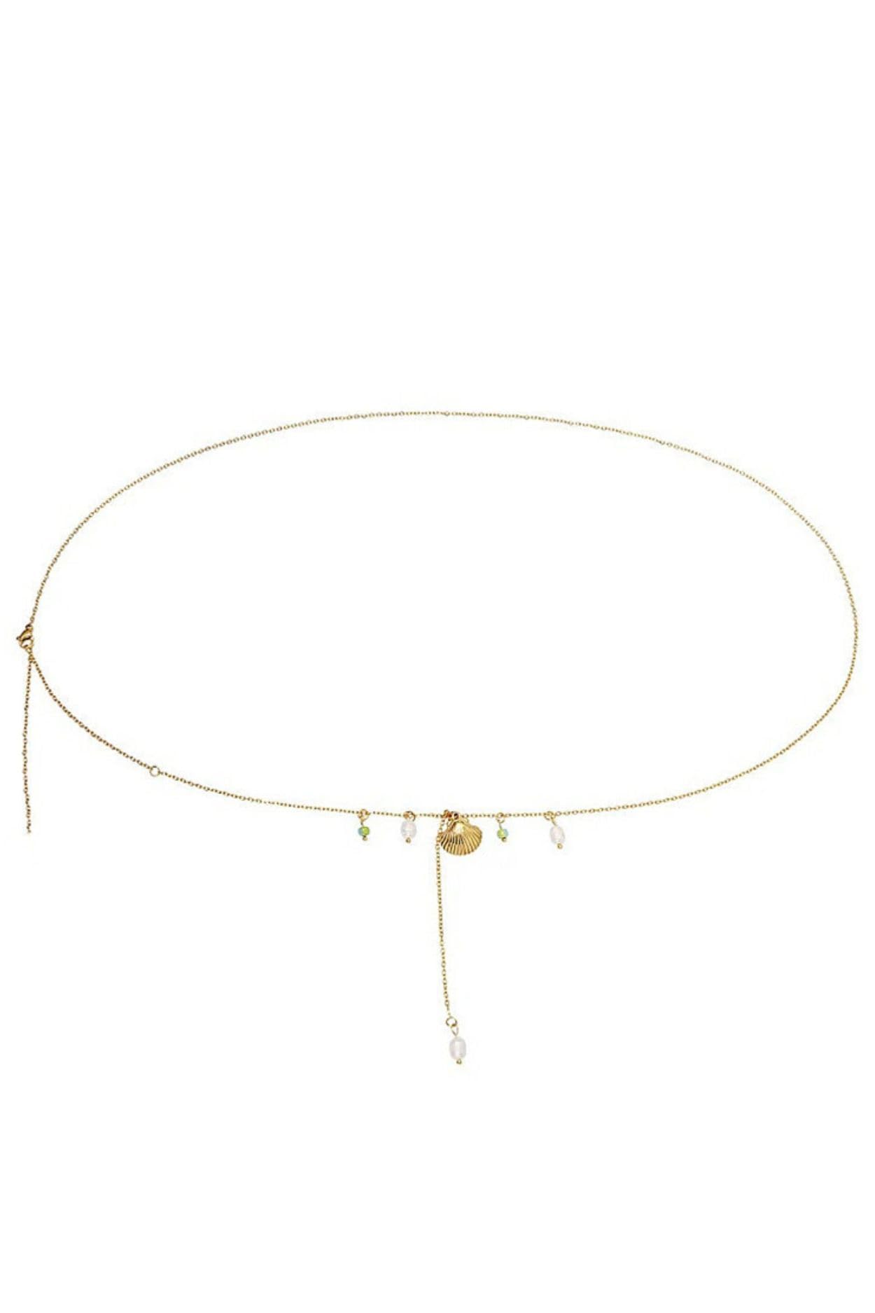 fabme Women's Waist Chain - Stylish Saree Golden Belly Chain Pearl Embellished - Body Hip Chain for The Waist Ladies Sexy Bikini Jewelry (26-42 in)-picture-40