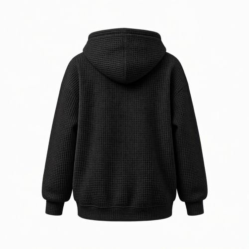 Dog Pouch Sweatshirt Pet Pouch Hoodie Women Kangaroo Pocket Dog Cat Carrier Soft Waffle Pullover Sudaderas para Mujer En Oferta Wardrobe Capsule Women Over 40 Black S - image 6