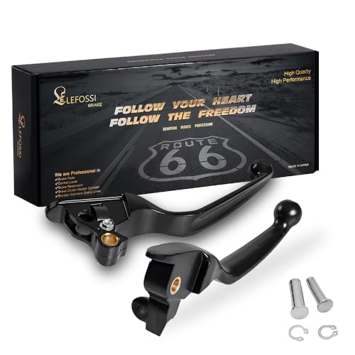 LE LEFOSSI Premium Aluminium Motorrad Bremse & Kupplungshebel Kompatibel mit Harley Davidson Touring FLHX FLHT FLHR FLTR FLHTCU Road King Road Glide 2008-2013 - Safety,Corrosion-Resistant Black