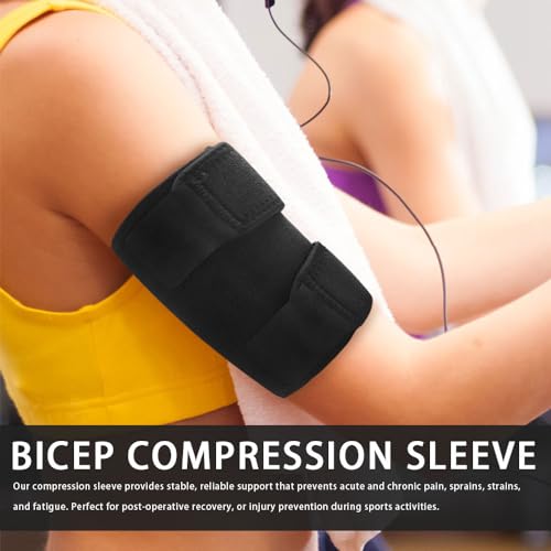 Deyixinup 2 PCS Upper Arm Sleeve Compression Adjustable Elbow Brace Arm Support Wrap Elastic Biceps Triceps Muscle Support for Men Women Workout Cycle Basketball Upper Arm Support - Image 6