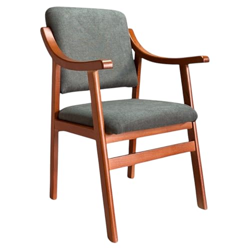 Sueña y Descansa Sillón de Madera Reforzado en Color Cerezo con Varios Tapizados (Cerezo Marengo)