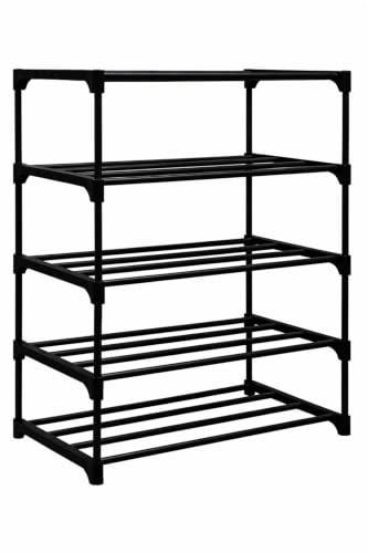 Image of FLOVR Bookshelf for Home and Office Multipurpose Storage Rack Open Book Stand Organizer for Books Magazines Documents Plants and Decorative Items, 5 Layer Book Self
