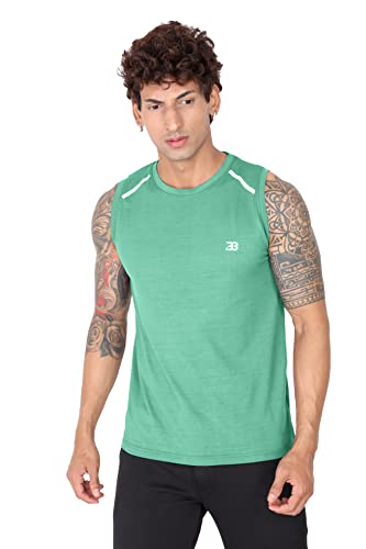 Image of Big Button Mens Dry Fit Stretchable Cut Sleeves Sports Tshirt Tank Top