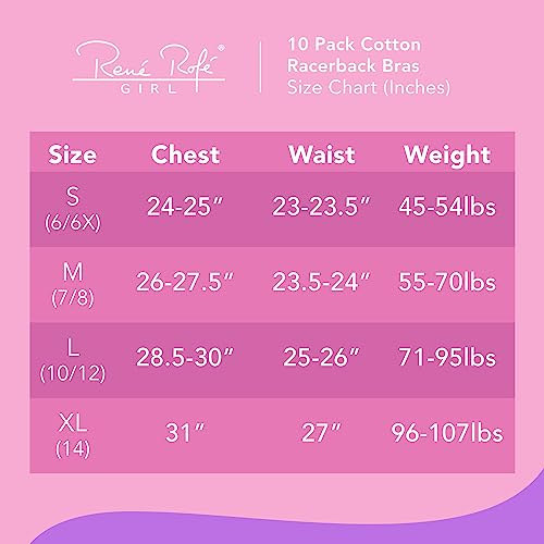 10 Pack Cotton Girls Training Bras - Racerback Crop Cami Training Bras for Girls3